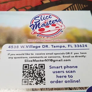 Slice Masters Pizza , much better with new ownership. Gave 4 stars due to topping consistency isn't on point.