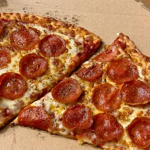 Couple of Pepperoni Pizza Slice - good stuff and sizable slices!