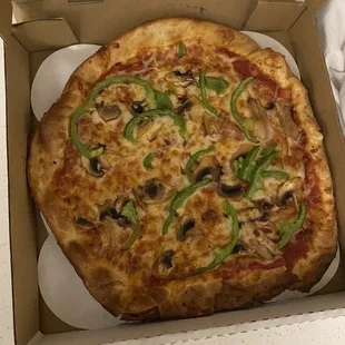 Small Build Your Own Cheese with Green Peppers and Mushrooms