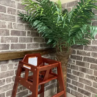 High chair inside