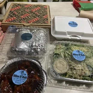 all our food packed nicely