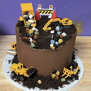 Super cool 2 year olds birthday cake for my heavy equipment nuts grandson.