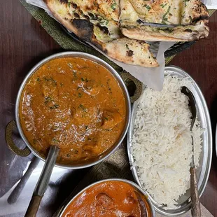 a variety of dishes of food