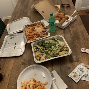 Baked Ziti for 4 with Caeser Salad, Breadsticks