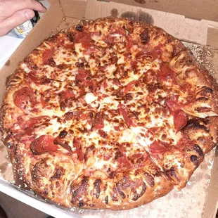 Large 3-topper with just extra cheese and Gio Bread...more cheese than Buscemi's, for sure