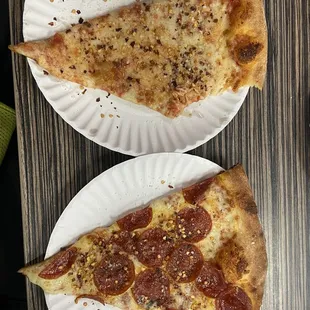 two slices of pizza