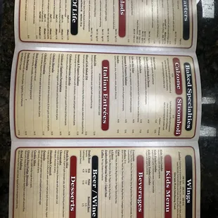 The Full Menu
