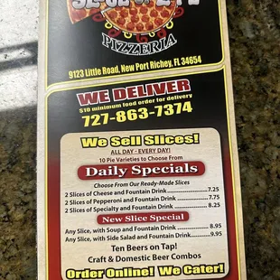 Menu cover