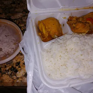 If you love white rice then this $4.99 plate is for you. Orange is meat. Smh.