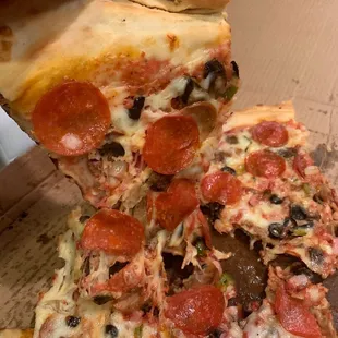 Pizza looked good before I picked it up.