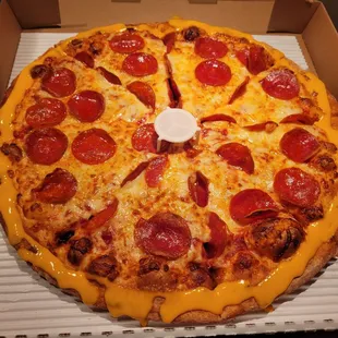 Pepperoni Pizza with Nacho Cheese Crust