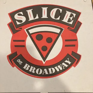 pizza box with slice on broadway logo
