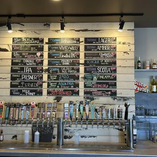 Beers and ciders on tap.