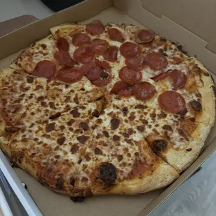 Half cheese / half pepperoni.