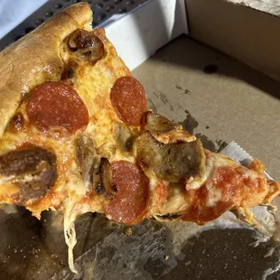 Pepperoni and sausage pizza