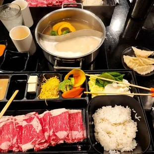 a variety of meats and vegetables