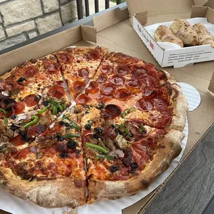 Yes Please Supreme and Pepperoni with Pizza Rolls