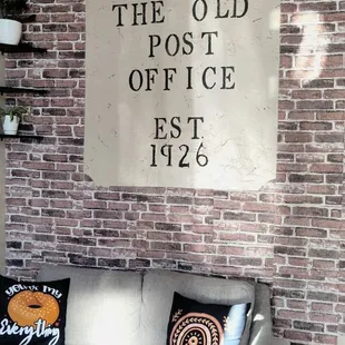 Couch in cute little nook