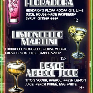 cocktail menu