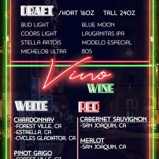 cocktail menu
