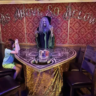 Seance room, with  Ouija board table!
