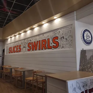 The inside dining wall