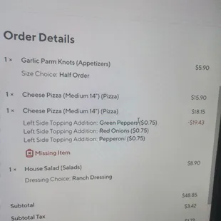 Hello Paige, 
 We apologize for the issue. When we received the order from DoorDash is said left side, so we only added topping on half.