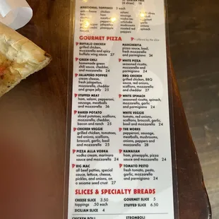 Slices menu: more than any pizza place. Look for the red  icon for varieties available per single slice.