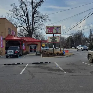 a truck parked in a parking lot