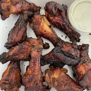 Hickory smoked wings with blue cheese.