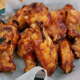 Grilled wings with BBQ sauce