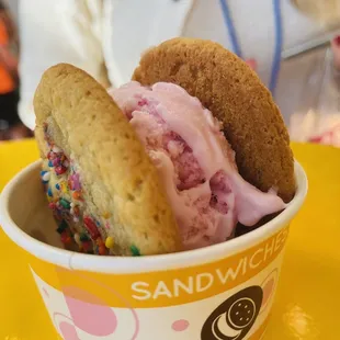 Cookies and Strawberry ice cream