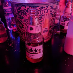 a bottle of booeloo on a table
