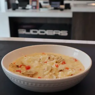 a bowl of food on a table