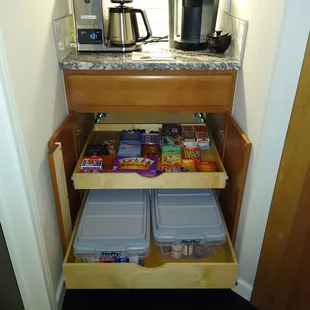 Coffee bars are another perfect spot for some slide out shelves!