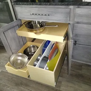 Divided bins are great for cookie sheets and can be arranged how you want!