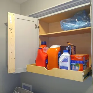 Laundry room helpers - slide out shelves!