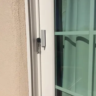 Exterior childproof latch.