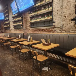 tables and chairs in a restaurant