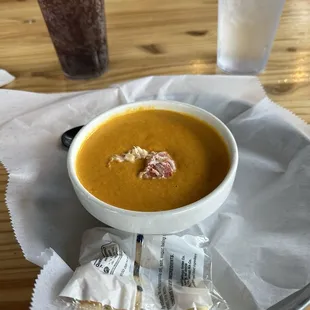 Lobster bisque, very creamy and a great way to start a meal.