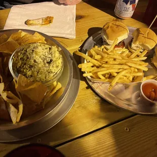two plates of food on a table