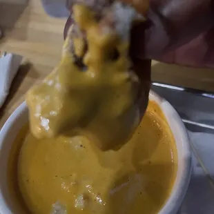 The Memphis dipped in Lobster Bisque