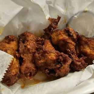 Venus wings with No Joke Buffalo (spicy!)