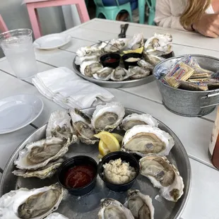 oysters, NO ice, got us food poisoned