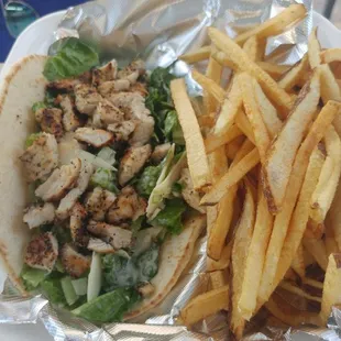 Chicken Caesar Pita with Hand Cut friea
