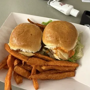 Pep pep, barby, sweet potato fries