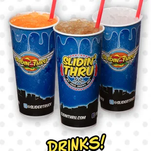 hree drinks with straws