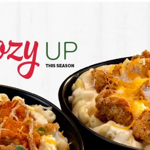 two bowls of macaroni and cheese