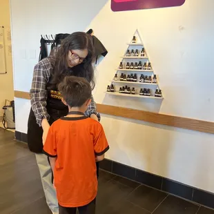 Choosing his scent for the slime.