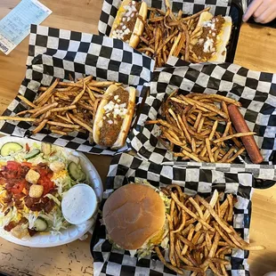 a table full of food